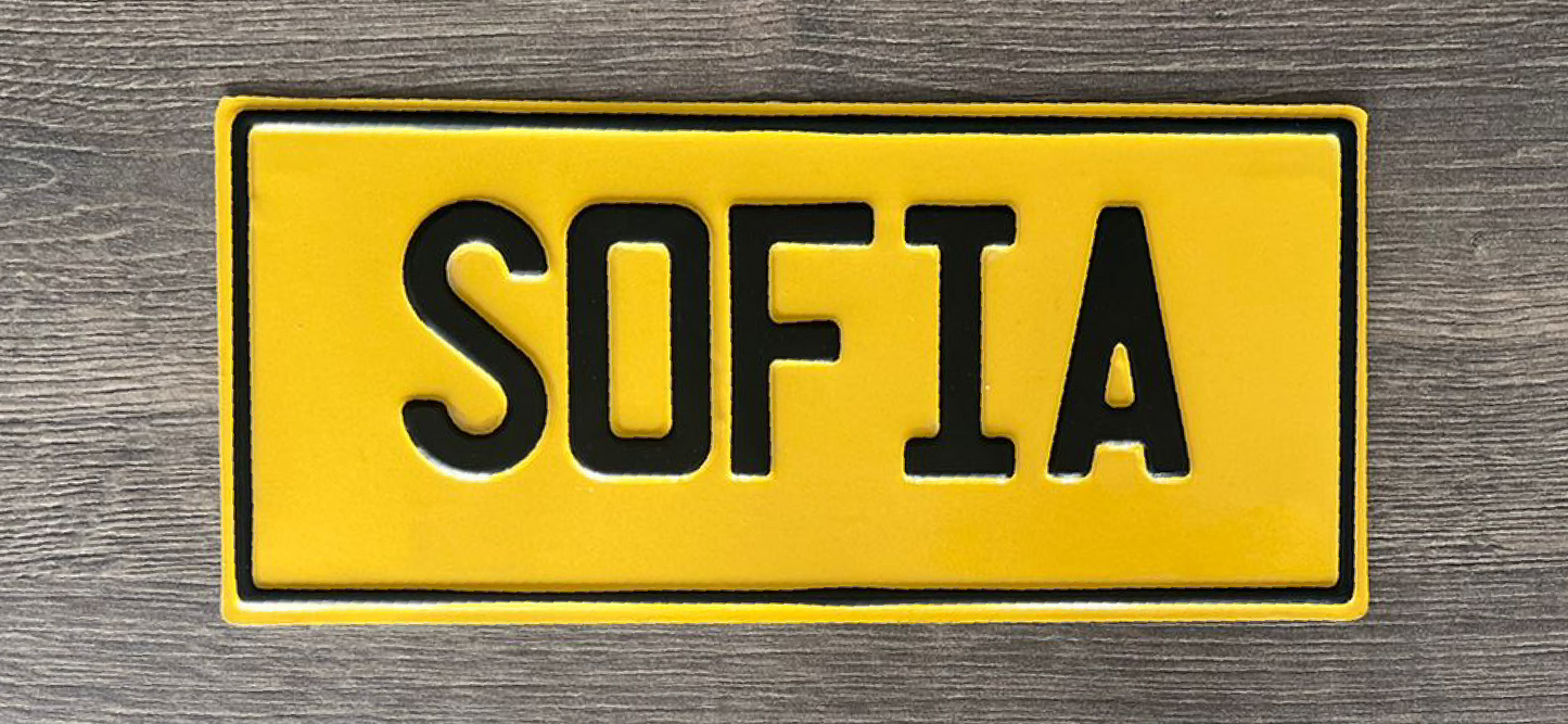 Placa tipo moto - Sofia