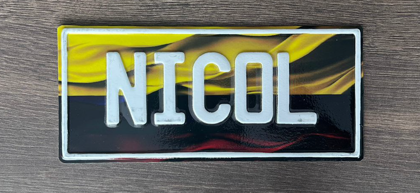 Placa tipo moto - Nicol
