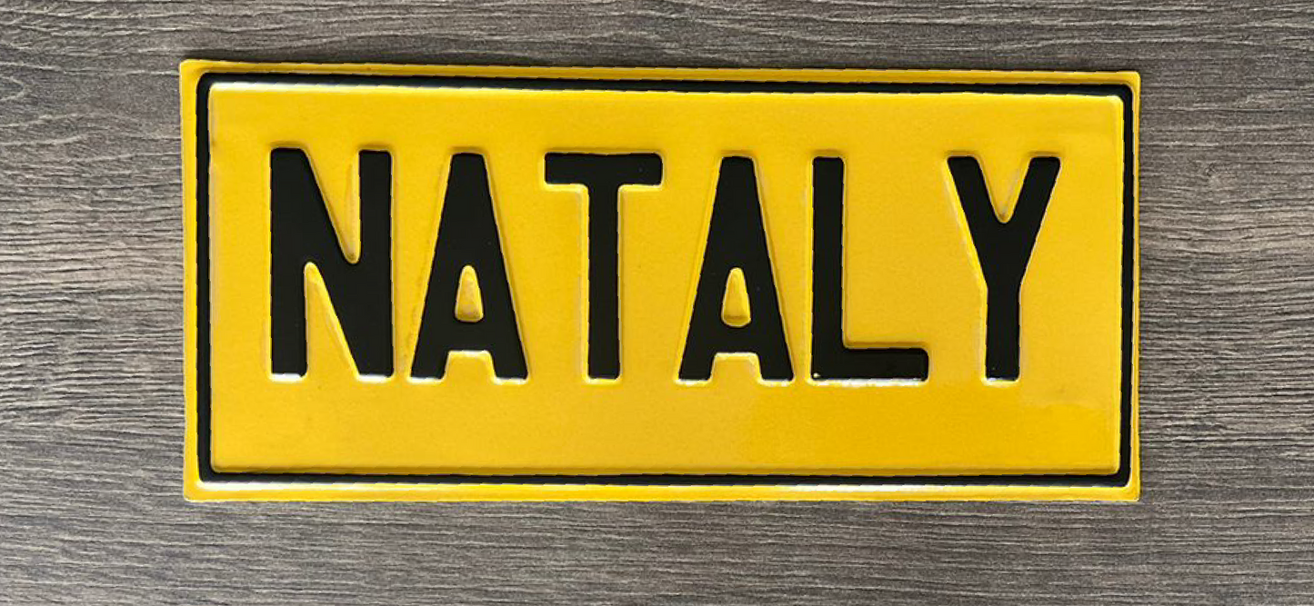 Placa tipo moto - Nataly