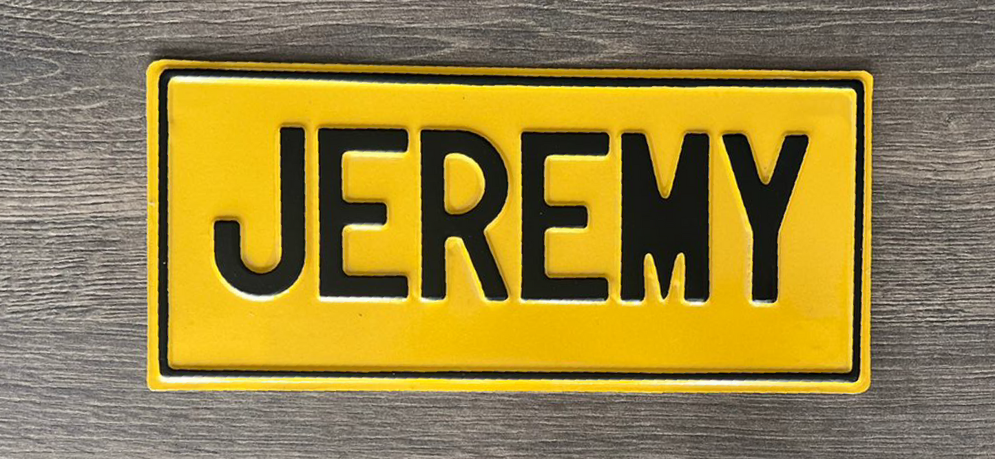Placa tipo moto - Jeremy